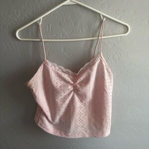 Pink lace tank top